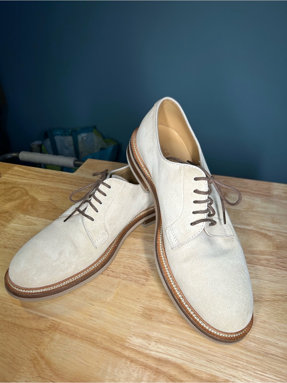 Creamy Suede Brunello Cuccinelli Oxfords
